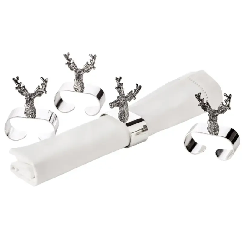 Serviettenring 4er Set HIRSCH Edzard silber – Bild 4