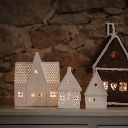 Räder Lichthaus Porzellan weiß Lebkuchenhaus Höhe 20 cm – Bild 3