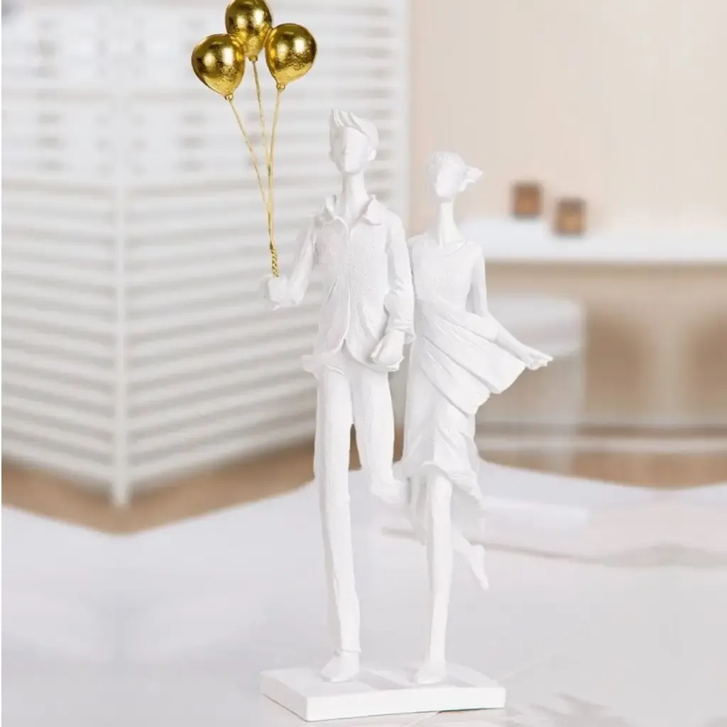 Deko Skulptur Casablanca weiß Paar BALLON H 31 cm