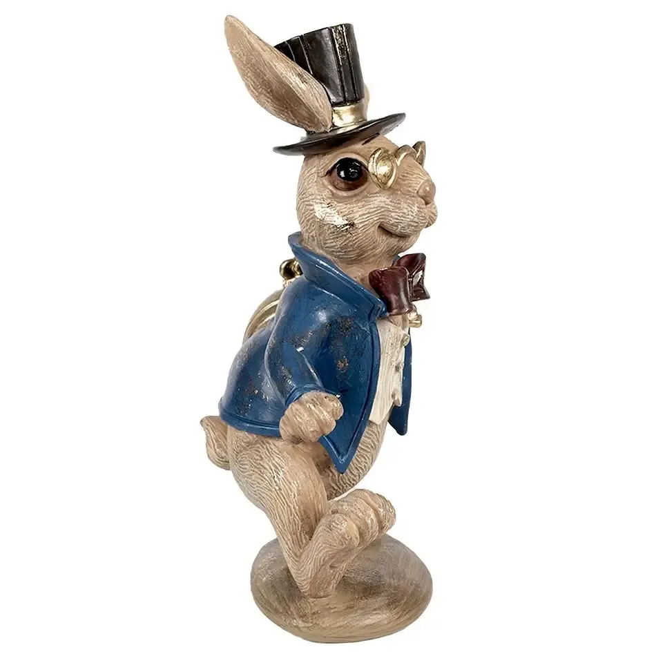 Osterhasen Deko Märzhase blau Clayre & Eef Höhe 30 cm – Bild 4