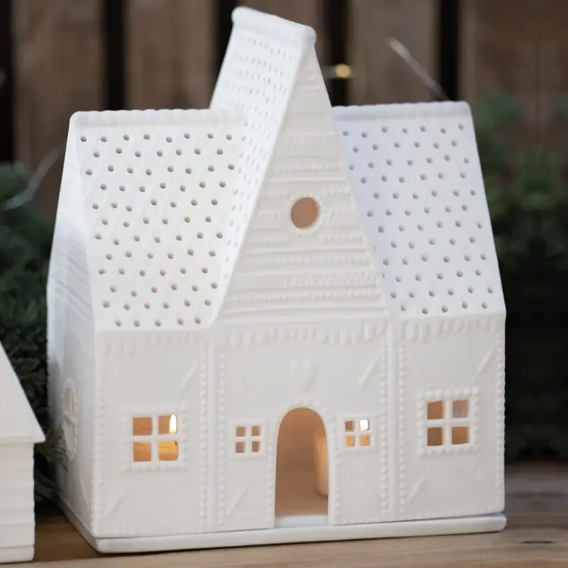 Räder Lichthaus Porzellan weiß Lebkuchenhaus Höhe 20 cm