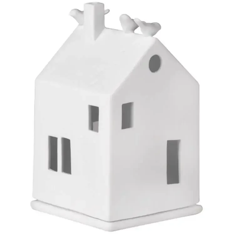 Räder Lichthaus mit Vögel Porzellan weiß VOGELHAUS H 13 cm