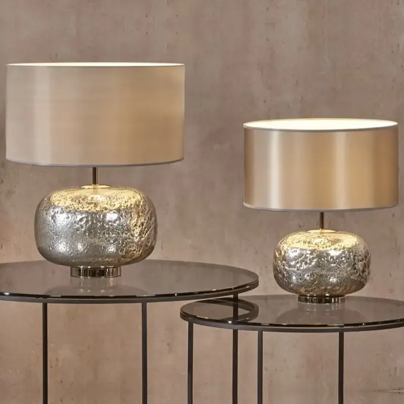 Tischlampe silber VULCANIC Kaheku H 50 | 55 cm